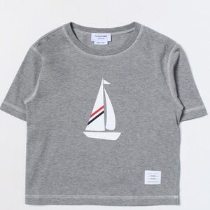 Thom Browne Gray Kids Tee with Sailboat Sz 12